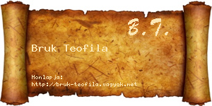 Bruk Teofila névjegykártya